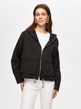 Astarsız Kapişonlu Comfort Fıt Trençkot 012