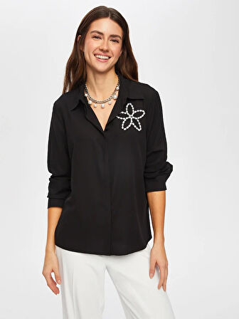 İnci Boncuk Detaylı Gömlek 026