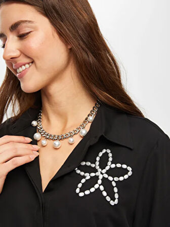 İnci Boncuk Detaylı Gömlek 026