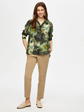 Jungle Desen Viskon Gömlek 016