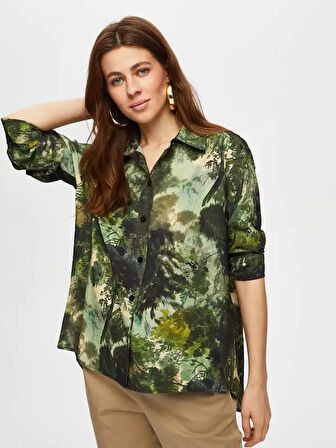 Jungle Desen Viskon Gömlek 016