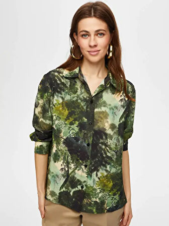Jungle Desen Viskon Gömlek 016