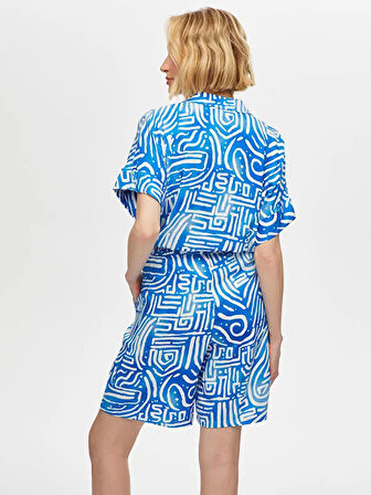 Soyut Desen Viskon Şort S25SRT005