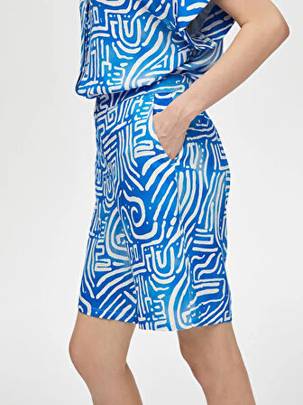 Soyut Desen Viskon Şort S25SRT005