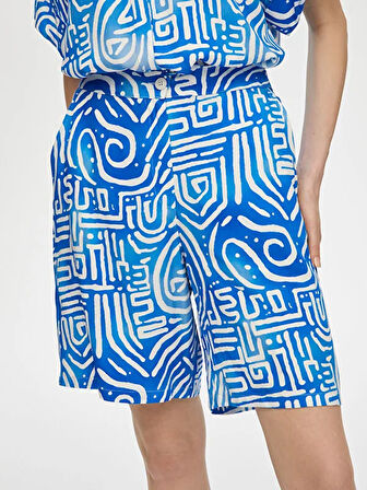 Soyut Desen Viskon Şort S25SRT005