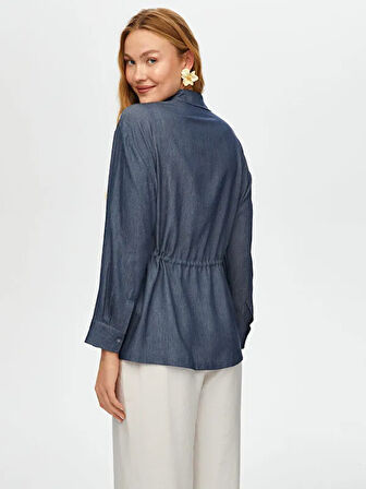 Önü Brode Nakışlı Beli Tünelli Overshırt Tunik S25TNK006