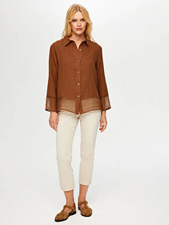 File Detaylı Müslin Gömlek S25GML033