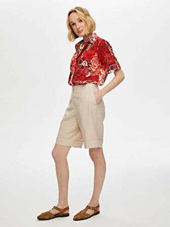 Duble Paça Viskon Şort S25SRT008