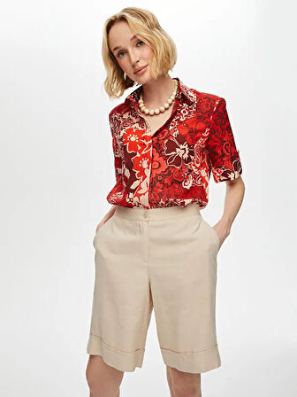 Duble Paça Viskon Şort S25SRT008