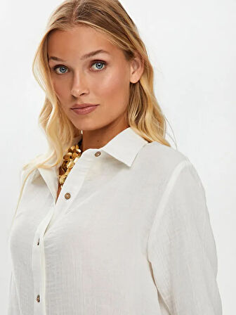 File Detaylı Müslin Gömlek S25GML033