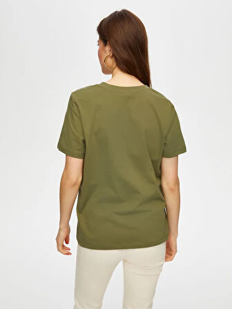%100 Pamuk V Yaka T-Shirt 007