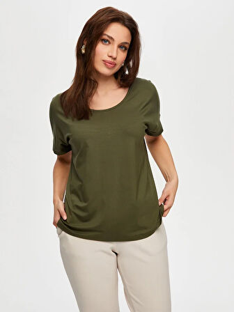Yuvarlak Yaka Düşük Kollu T-Shirt S25TSH003