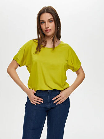 Yuvarlak Yaka Düşük Kollu T-Shirt S25TSH003