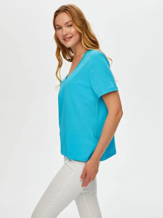 %100 Pamuk V Yaka T-Shirt S25TSH007