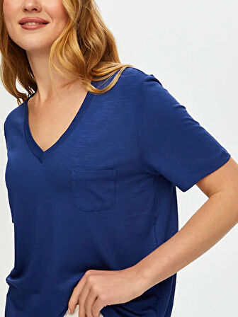 V Yaka Kısa Kollu T-Shirt S25TSH004