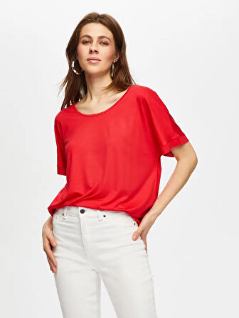 Yuvarlak Yaka Düşük Kollu T-Shirt 003