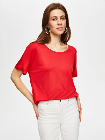Yuvarlak Yaka Düşük Kollu T-Shirt 003