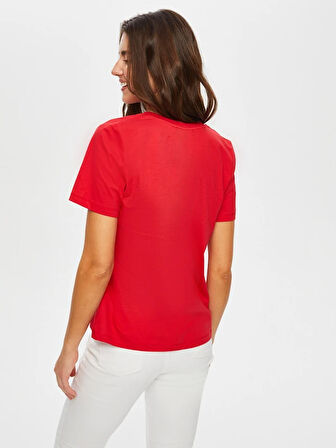 %100 Pamuk V Yaka T-Shirt 007