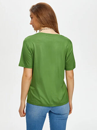 V Yaka Kısa Kol  T-Shirt S25TSH001