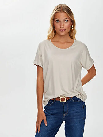 Yuvarlak Yaka Düşük Kollu T-Shirt S25TSH003