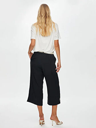 Paçası Kordone Nakış Detaylı Wideleg Fit Caprı S25CPR008