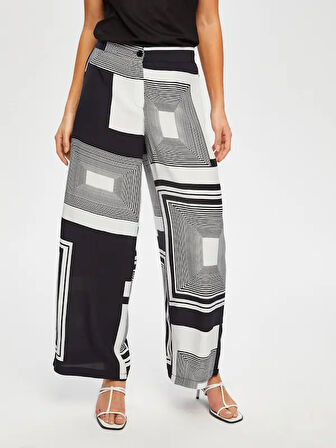 Çizgili Monochrome Wıde Leg Fıt Pantolon 032