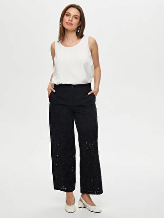 Wide Leg Fit Brode Nakış Detaylı Pantolon S25PNT039