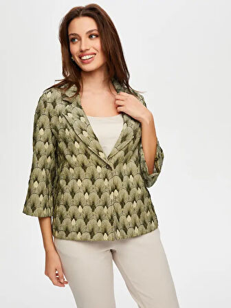 Kendinden Jakarlı 3/4 Kol Ceket S25CKT019