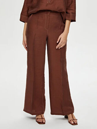Wide Leg Fit Ütü İzli Tensel Keten Pantolon S25PNT018