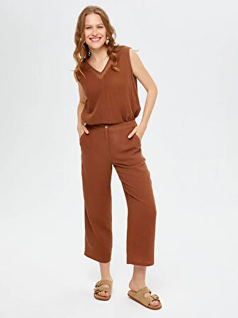 Wide Leg Fit Müslin Pantolon S25PNT028