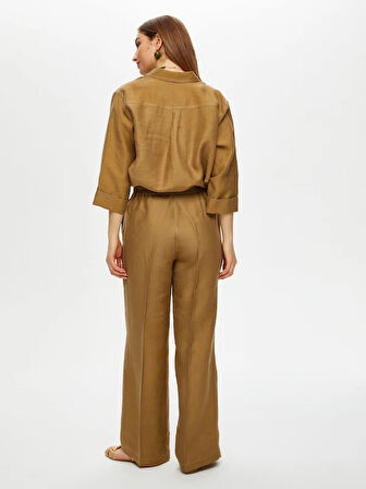 Wide Leg Fit Ütü İzli Tensel Keten Pantolon S25PNT018