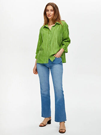 Kendinden Jakarlı 3/4 Kol Gömlek S25GML041