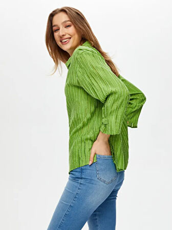 Kendinden Jakarlı 3/4 Kol Gömlek S25GML041