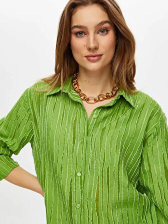 Kendinden Jakarlı 3/4 Kol Gömlek S25GML041