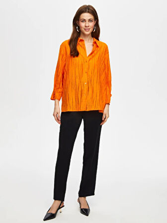 Kendinden Jakarlı 3/4 Kol Gömlek 041