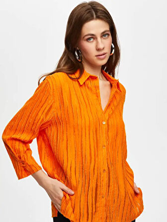 Kendinden Jakarlı 3/4 Kol Gömlek 041