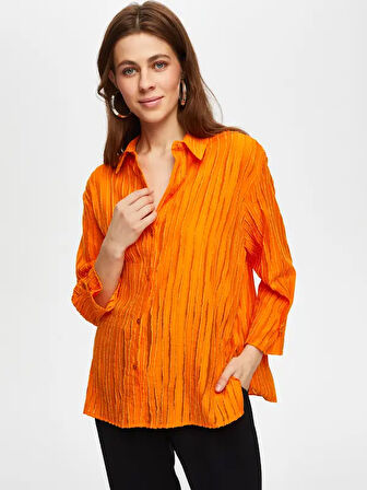 Kendinden Jakarlı 3/4 Kol Gömlek 041