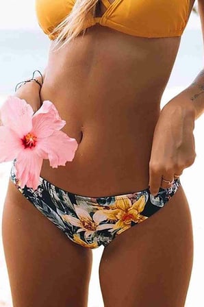 Angelsin Çiçekli Bikini Alt Çok Renkli