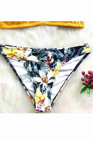 Angelsin Çiçekli Bikini Alt Çok Renkli