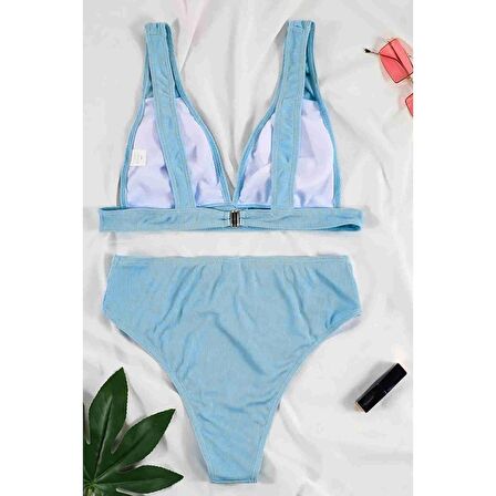 Angelsin Yüksel Bel Bikini Altı Mavi