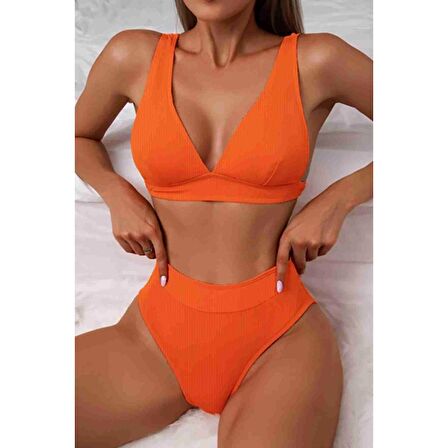 Angelsin Şık Bikini Üstü Turuncu