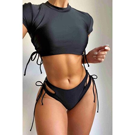 Angelsin Özel Tasarım Bikini Takım Siyah