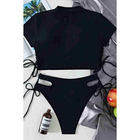Angelsin Özel Tasarım Bikini Takım Siyah