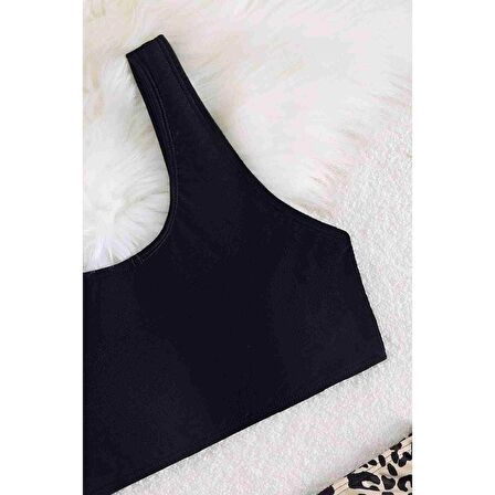 Angelsin Bikini Tankini Üstü Siyah