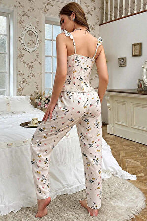 Merry See Özel Örme Kumaş Askılı Pijama Takımı