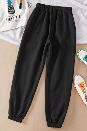 Merry See Lastik Paça Yüksek Bel İçi Şardonlu Özel Kumaş Eşofman Altı Jogger