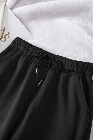 Merry See Lastik Paça Yüksek Bel İçi Şardonlu Özel Kumaş Eşofman Altı Jogger