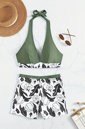 Angelsin Baskılı Bikini Üstü (Çıkartılabilir Kaplı)