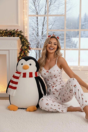 Merry See Kiraz Baskılı Askılı Şık Pijama Takımı