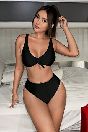 Angelsin Şık Yüksek Bel Bikini Takım (Çıkartılabilir Kaplı)